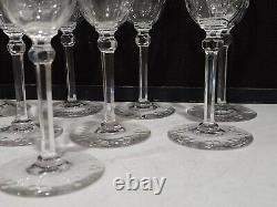 SET OF 8- Rock Sharpe Crystal Floral Etched 7 7/8 Water Wine Goblets Glasses