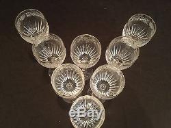 Set Of 8 Waterford Crystal Claret Wine Glasses In The Carleton Shell Pattern