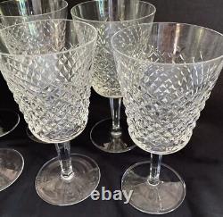 SET OF 9 WATERFORD CUT CRYSTAL WINE Water Goblet Glass ALANA PATTERN 7 8 oz