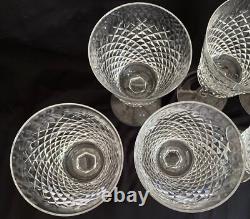 SET OF 9 WATERFORD CUT CRYSTAL WINE Water Goblet Glass ALANA PATTERN 7 8 oz