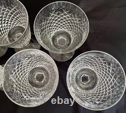 SET OF 9 WATERFORD CUT CRYSTAL WINE Water Goblet Glass ALANA PATTERN 7 8 oz