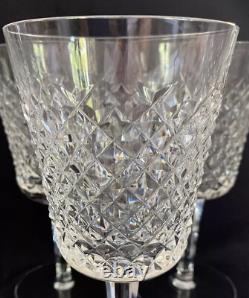 SET OF 9 WATERFORD CUT CRYSTAL WINE Water Goblet Glass ALANA PATTERN 7 8 oz