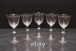 SET of 5 Lalique Crystal Beaugency Port Wine Glasses Goblets Stemware