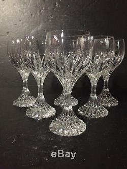 SET of 6 BACCARAT MASSENA Water goblets 7 glasses stemware wine Crystal NICE