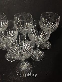 SET of 6 BACCARAT MASSENA Water goblets 7 glasses stemware wine Crystal NICE