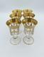 SET of 6-Murano Medici FLARED WINE Etched Crystal Goblets/Glasses Gold Rim