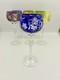 SET of 7 BOHEMIAN CZECH CUT TO CLEAR CRYSTAL Hock Wine Glasses Goblet 8.25 MCM