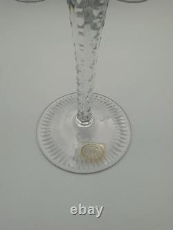 SET of 7 BOHEMIAN CZECH CUT TO CLEAR CRYSTAL Hock Wine Glasses Goblet 8.25 MCM