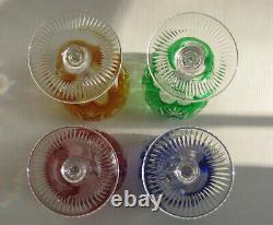 SET of FOUR NACHTMANN TRAUBE Cut to Clear Crystal Hock Wine Glasses 8.25 T