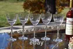 SIP IN ELEGANCE! 5 Vintage Gold Rimmed CRYSTAL Wine Glasses Mikasa, 1990's