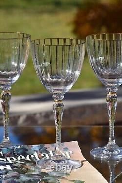 SIP IN ELEGANCE! 5 Vintage Gold Rimmed CRYSTAL Wine Glasses Mikasa, 1990's