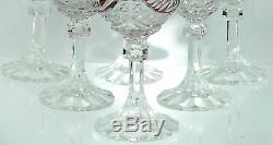 SIX German Hofbauer Ruby Red Byrdes Bird lead Crystal wine goblets