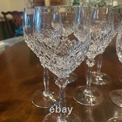 SPIEGELAU CRYSTAL WINE GLASS/ WATER GOBLET SP13 CUT CRISS-CROSS 8 1/2 Inch Tall