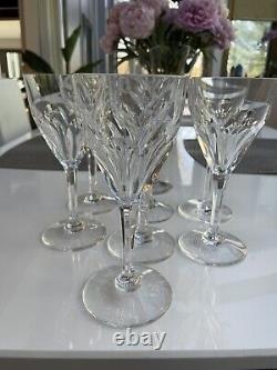 ST LOUIS BRISTOL French Crystal 7 Burgundy Wine Glasses Set of 8 Signed F/S