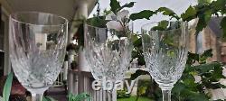 ST. LOUIS CRYSTAL MASSENET CLEAR CUT 6 BURGUNDY WINE Or WATER GLASSES SET OF 3