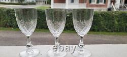 ST. LOUIS CRYSTAL MASSENET CLEAR CUT 6 BURGUNDY WINE Or WATER GLASSES SET OF 3