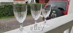 ST. LOUIS CRYSTAL MASSENET CLEAR CUT 6 BURGUNDY WINE Or WATER GLASSES SET OF 3