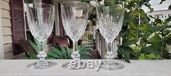 ST. LOUIS CRYSTAL MASSENET CLEAR CUT 6 BURGUNDY WINE Or WATER GLASSES SET OF 3