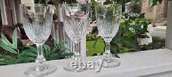 ST. LOUIS CRYSTAL MASSENET CLEAR CUT 6 BURGUNDY WINE Or WATER GLASSES SET OF 3