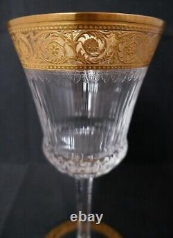 ST. LOUIS CRYSTAL Thistle 7 Burgundy Wine Water Goblet Open Bandfoot