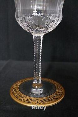 ST. LOUIS CRYSTAL Thistle 7 Burgundy Wine Water Goblet Open Bandfoot