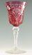 STEVENS & WILLIAMS Crystal Cranberry Fantasy Cut Wine Glass