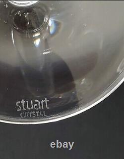 STUART Crystal Manhattan Wine Glasses 7¼ Set Of 4 Marked Discontinued Pattern