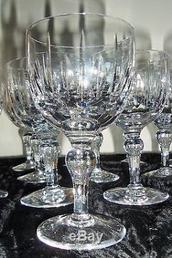 STUART HAMPSHIRE 12 Wine Glasses Stunning Clear Cut Crystal made England 4 7/8