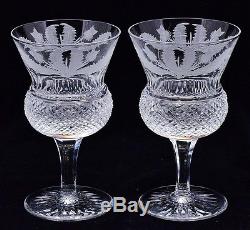 Superb Set Of 6 Edinburgh Scotland Thistle Pattern Crystal Wine Liqueur Glasses