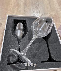 SWAROVSKI CRYSTAL WINE GLASSES 8 1/4 TALL NEW #5468811-1 SET OF 2 Gift Wedding
