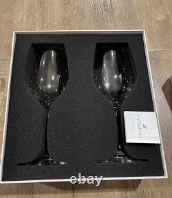 SWAROVSKI CRYSTAL WINE GLASSES 8 1/4 TALL NEW #5468811-1 SET OF 2 Gift Wedding