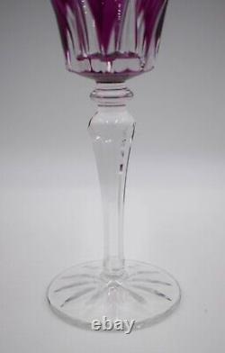 Saint Louis Crystal Camargue Pattern Hock Wine Glass Purple Cut to Clear