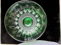Saint Louis Crystal Green Cut To Clear (8) Hock Wine Glasses