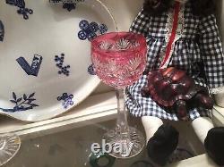 Saint Louis Roemer Crystal Cut to Clear Rose 7 In Magnificent Hock Goblet