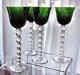 Saint-Louis St Louis Crystal 4 Green Bubbles Wine Hocks Glasses w Labels Perfect