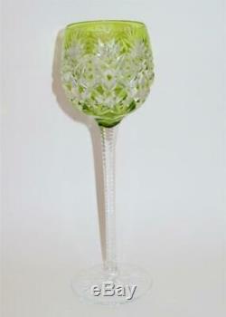 Saint St Louis Crystal FLORENCE Light Green Yellow Chartreuse, Wine Hock, 9 1/2
