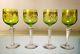 Saint St Louis Crystal Massenet Air Twist 4 Hock Wine Stems Chartreuse Bowls