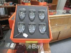 Salviati Nove Porto Glasses Set of 6 Segno Pattern Fine Crystal NEW in Box Italy