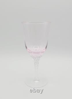 Sasaki Coronation Hawthorne Coral (Pink) Crystal Wine 6-¼ Tall Glasses Set of 8