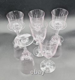 Sasaki Coronation Hawthorne Coral (Pink) Crystal Wine 6-¼ Tall Glasses Set of 8