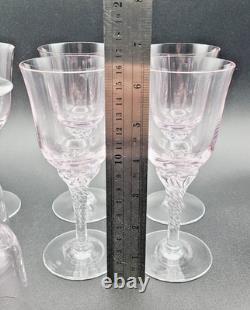 Sasaki Coronation Hawthorne Coral (Pink) Crystal Wine 6-¼ Tall Glasses Set of 8