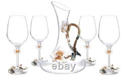 Semaxe 5 Piece Novelty Crystal Wine Glasses & Decanter For Wine Tasting