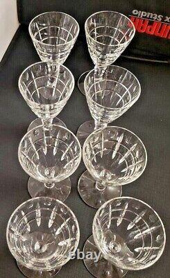 Seneca Claret Wine Regina 8 Crystal Glasses 5 Tall Hand Blown Glass USA 4 Oz