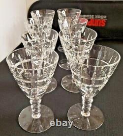 Seneca Claret Wine Regina 8 Crystal Glasses 5 Tall Hand Blown Glass USA 4 Oz