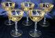 Seneca Crystal Champagnes (5) Rare #993 Stem #503 Gold Inlay