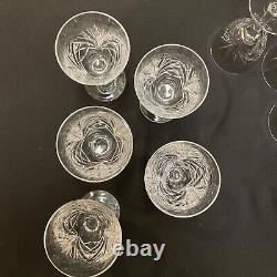 Set 10 Gorham Cut Crystal Wine Goblets CHERRYWOOD CLEAR Vintage