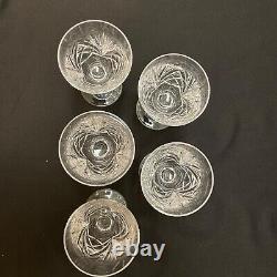 Set 10 Gorham Cut Crystal Wine Goblets CHERRYWOOD CLEAR Vintage