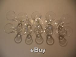 Set 10 Mid Century Baccarat Brantome French Crystal White Wine Glasses Goblets