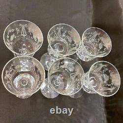 Set 12 Antique Grey Cut Goblets 6 Martini / Champagne Glasses & 6 Wine Glasses