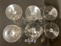 Set 12 Antique Grey Cut Goblets 6 Martini / Champagne Glasses & 6 Wine Glasses